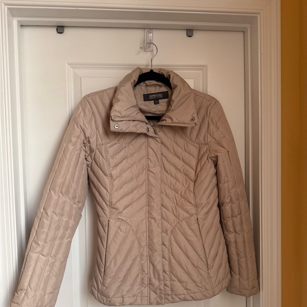 Kenneth Cole Reaction Beige Quilted Puffer Jacket